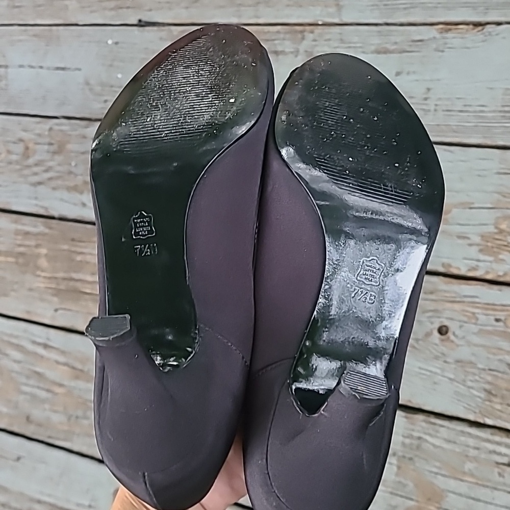 CAPARROS PEEP TOE BLACK HEELS 7.5 - Picture 9 of 12